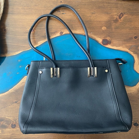 Black and Gold Leather Purse | 2-In-1 Purse Set - Picture 4 of 10